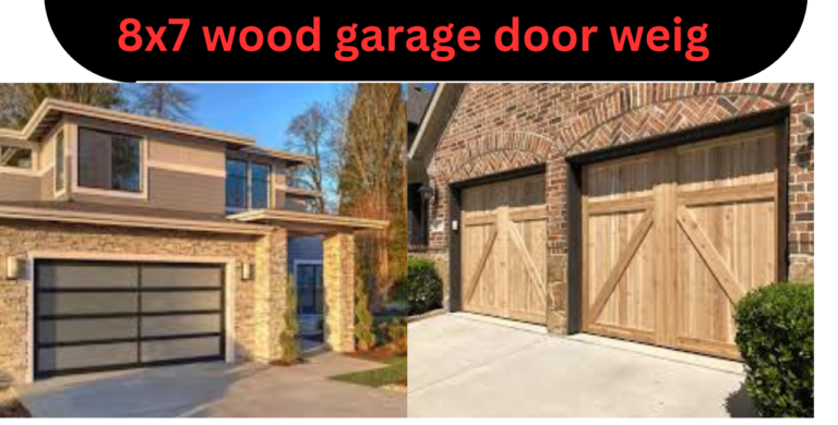 8x7 wood garage door weight